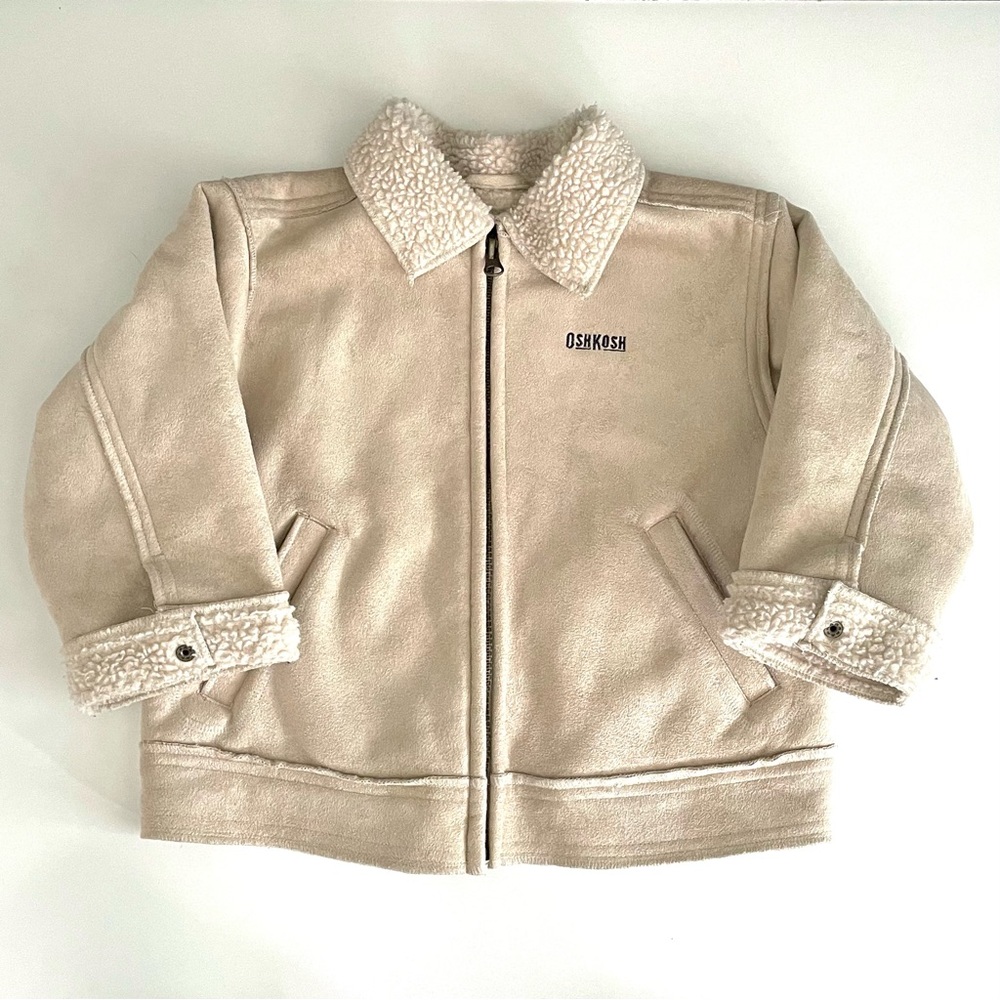 OshKosh Boys Tan Faux Suede Jacket Size 3T